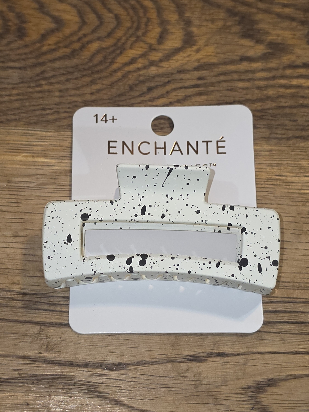 ENCHANTÉ Cream Speckled Rectangle Hair Claw BNIB